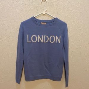 Philosophy 100% Cashmere Light Blue and White London Sweater - NWT